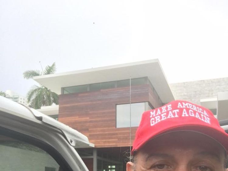 Sayoc shared a picture of himself wearing a 'MAGA' hat. Pic: Cesar Sayoc