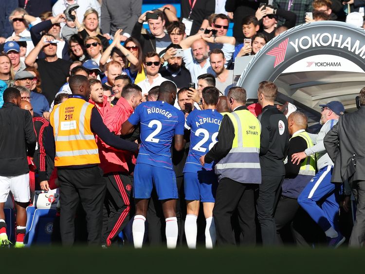 Players and coaching staff were involved in the confrontation