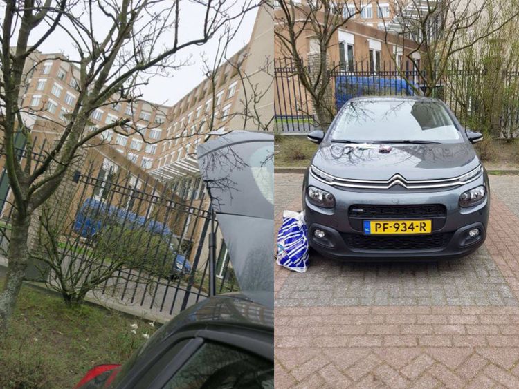 A car carrying hacking equipment used by GRU officers, travelling on official Russian passports, parked near the headquarters of the OPCW in The Hague