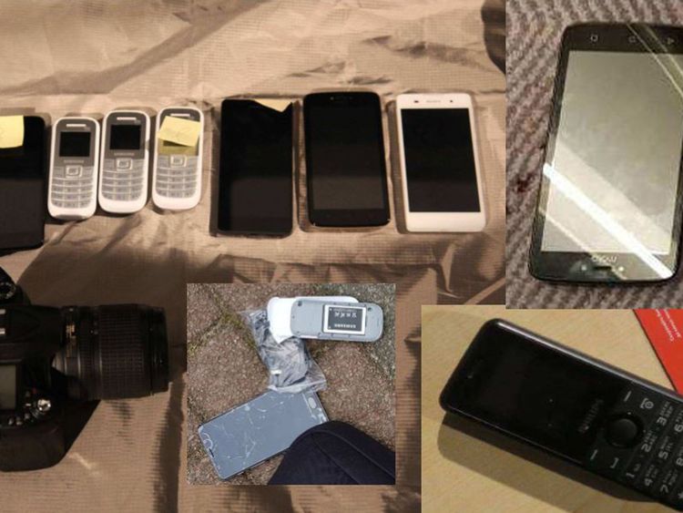 Mobile phones and a camera recovered from four GRU officers who were alleged to have to have hacked the WiFi networks of the Organisation for the Prohibition of Chemical Weapons