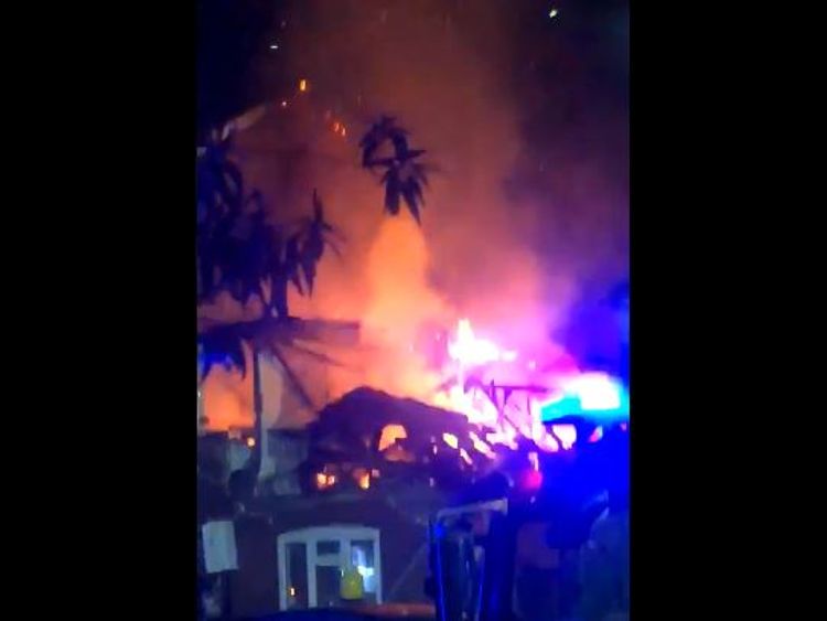 A house fire in Harrow. Pic: @rahmanalanezi