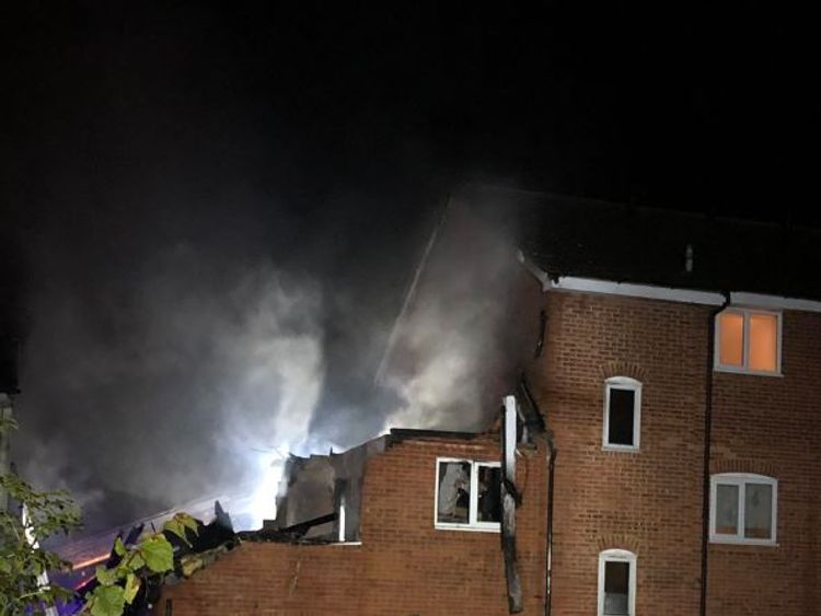 A fire at a block of flats in Harrow