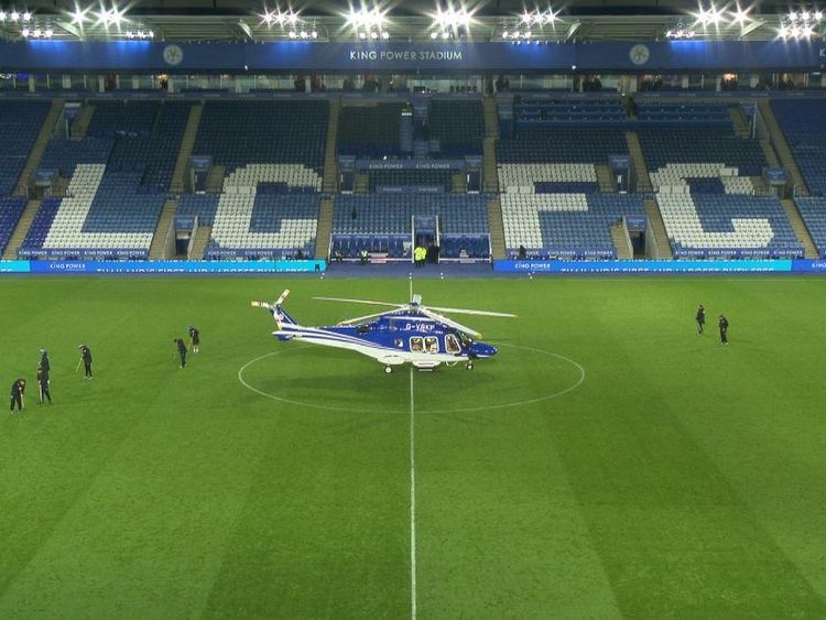 The helicopter shortly before it took off on Saturday evening