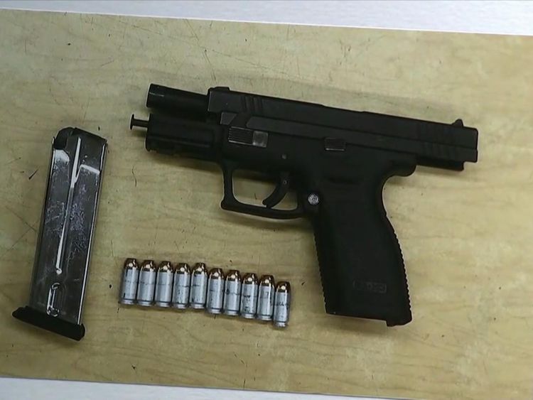 this weapon was found in the car used by the alleged burglars