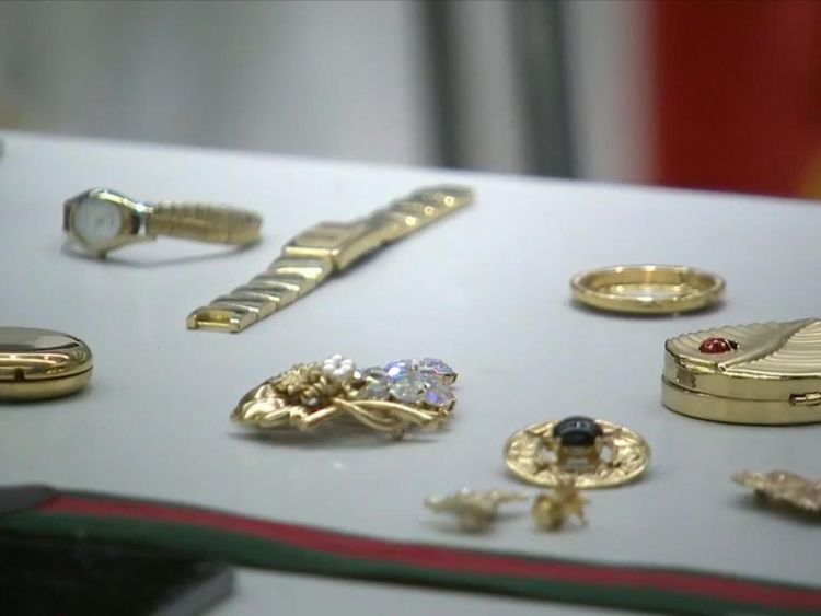 Items recovered by the police included jewelry and luxury watches. 
