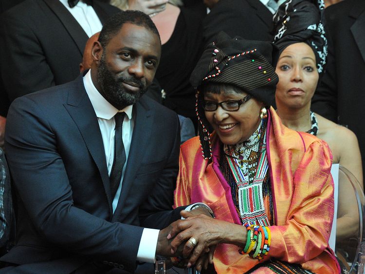 Elba with Mr Mandela's second wife  Winnie Madikizela Mandela in 2013