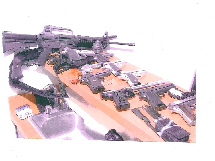 Some of the weapons seized from Bulger's apartment when he was captured in 2011