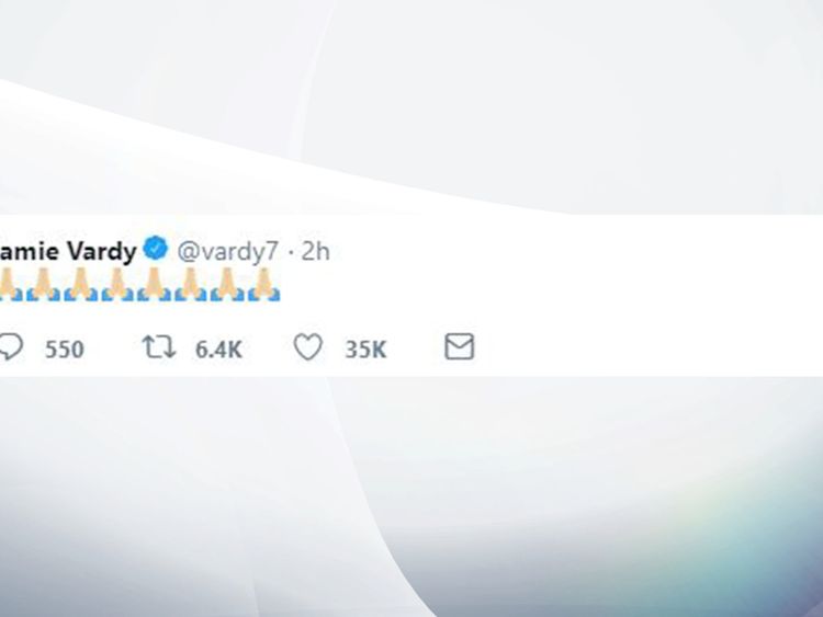 Jamie Vardy tweeted eight praying emojis