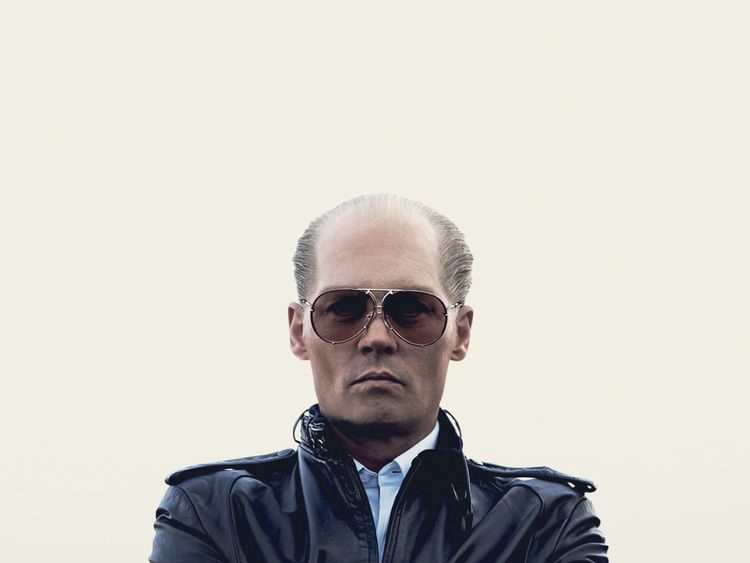 Johnny Depp as the Boston mob boss Whitey Bulger 