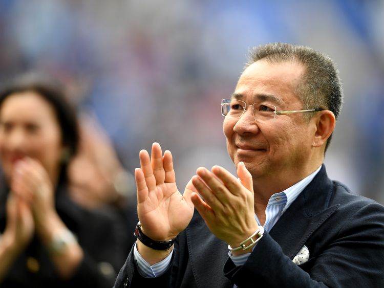 Vichai Srivaddhanaprabha during the Premier League match between Leicester City and AFC Bournemouth at The King Power on 21 May 2017