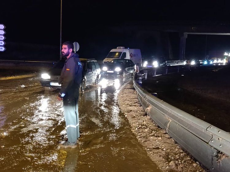 Flooding in Mallorca Pic: Twitter @guardiacivil