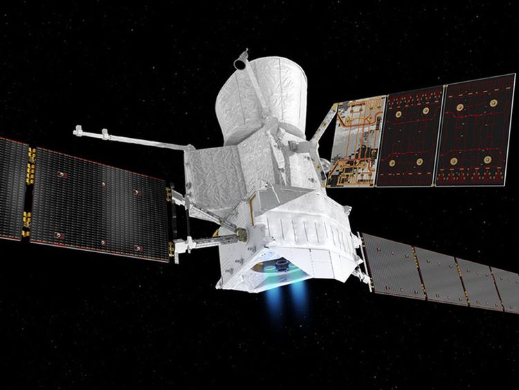 Artist's impression of the BepiColombo in 'cruise mode' on its way to Mercury