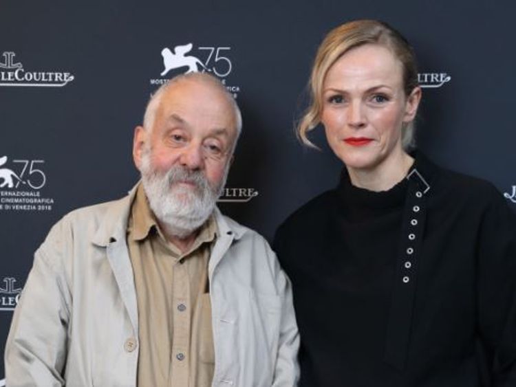 Mike Leigh and Maxine Peake at the premiere of Peterloo