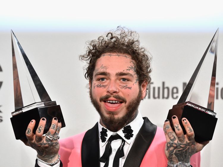 Post Malone was among the winners at the American Music Awards 2018