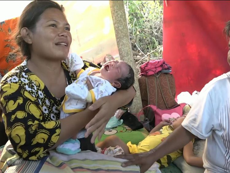 Three-day-old baby Gambita was born after the quake-Tsunami struck