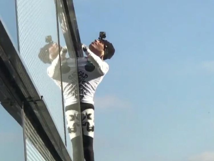 Human Spider" Alain Robert has climbed the 754ft (230m) Heron Tower
