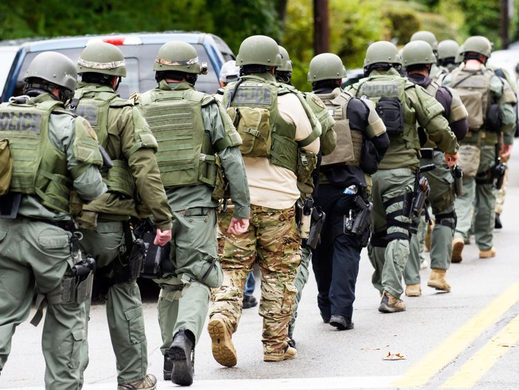 SWAT members at the scene