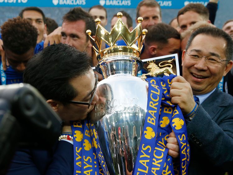 Leicester City soccer club's team owner Vichai Srivaddhanaprabha takes part in a parade to celebrate club's English Premier League title in Bangkok, Thailand May 19, 2016. REUTERS/Athit Perawongmetha  Picture Supplied by Action Images