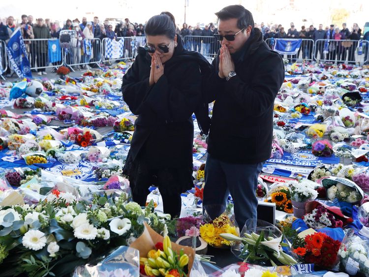 Khun Aiyawatt Srivaddhanaprabha, and Aimon Srivaddhanaprabha, son and wife of Leicester City's owner Thai businessman Vichai Srivaddhanaprabha