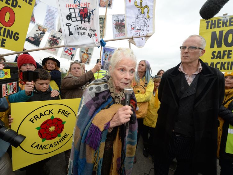 Dame Vivienne Westwood joined protests at the Cuadrilla site this week