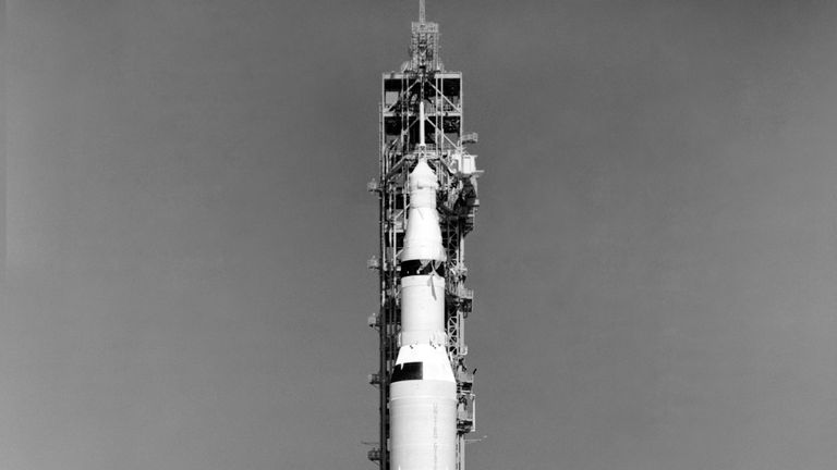 Apollo 6, pictured at the Kennedy Space Centre in February 1968