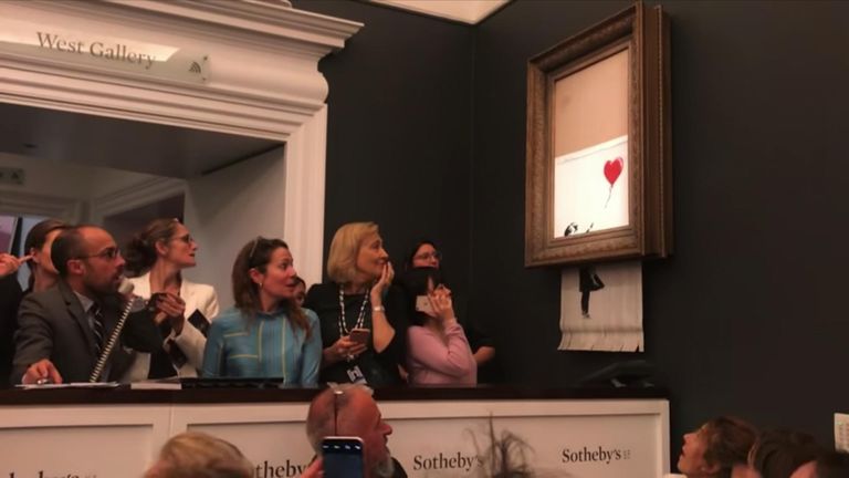 Banksy has apparently shed some light on the shredding of his painting at an auction