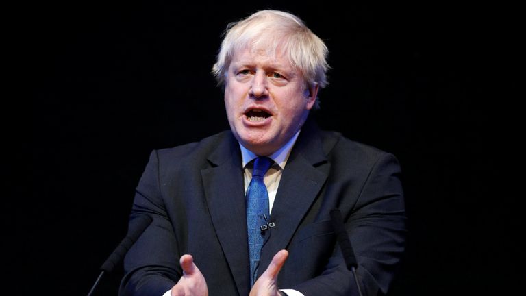 Boris Johnson speaks at the Conservative Home fringe meeting at the Conservative Party Conference 