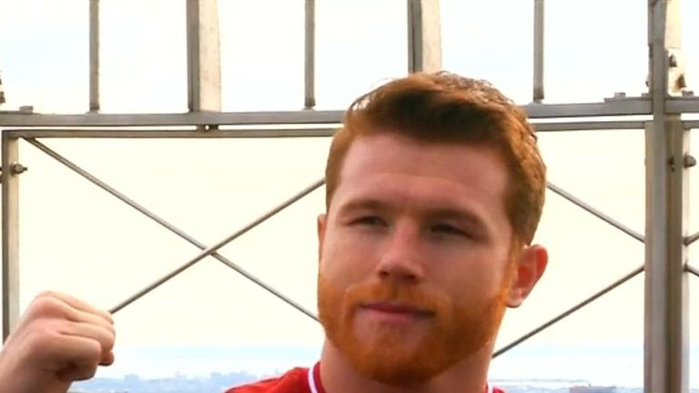 Canelo Alvarez stands at the top of the Empire State Building, having signed up to what is being called the &#39;richest deal in the history of sport&#39;