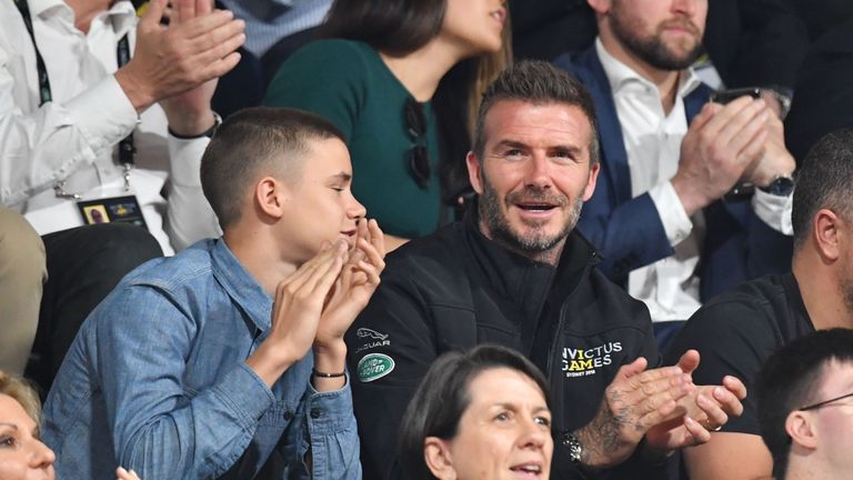 David Beckham attends the Invictus Games 2018 wheelchair basketball final in Sydney