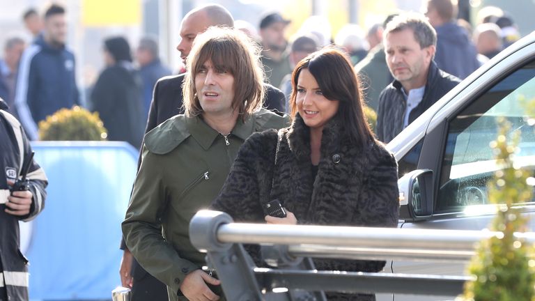 Liam and girlfriend Debbie Gwyther before a Manchester City game in 2016