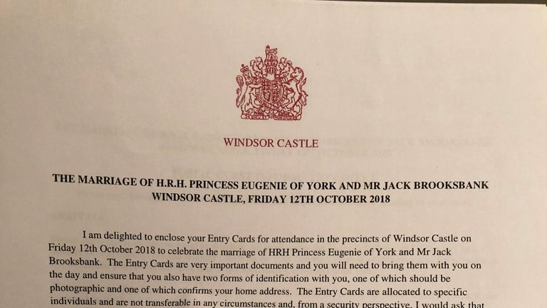 Mrs Wilson received this letter from the superintendent of Windsor Castle with her tickets