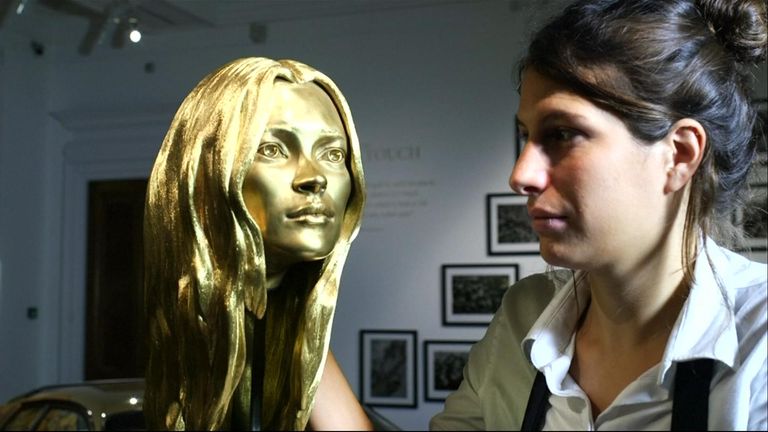 A solid gold bust of supermodel Kate Moss is part of the Midas Touch collection