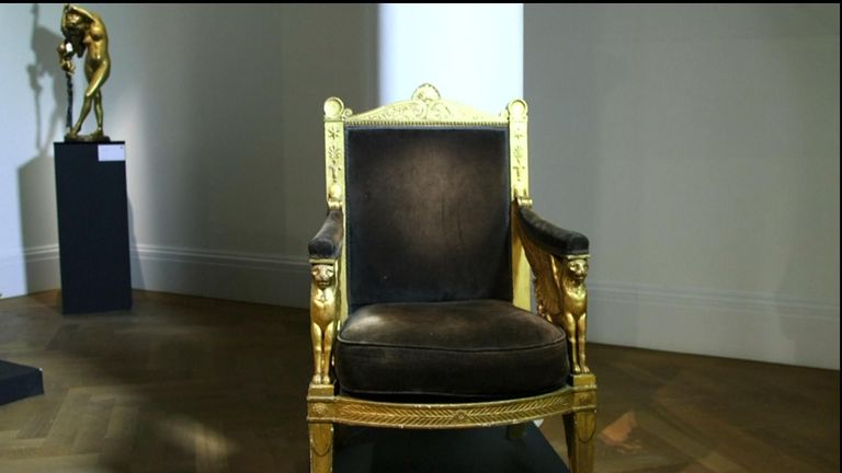 A gilt chair made for Napoleon&#39;s throne room is up for sale