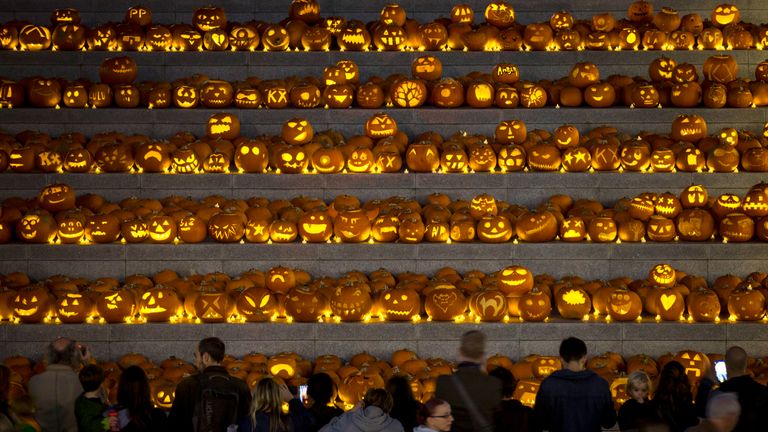 Hundreds of pumpkins were installed in Kings Cross in 2015