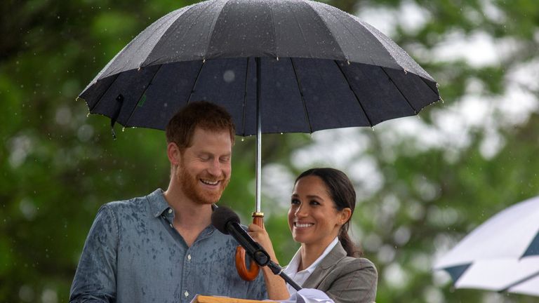 Prince Harry and Meghan, Duchess of Sussex, attend a community picnic at Victoria Park in Dubbo
