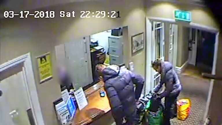 CCTV of Jesse McDonald and Natalia Darkowska checking in at the Park Hotel, Teddington