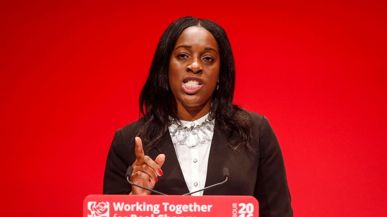 Shadow Secretary of State for International Development Kate Osamor speaks during the second day of the 2016 Labour Party conference in Liverpool.