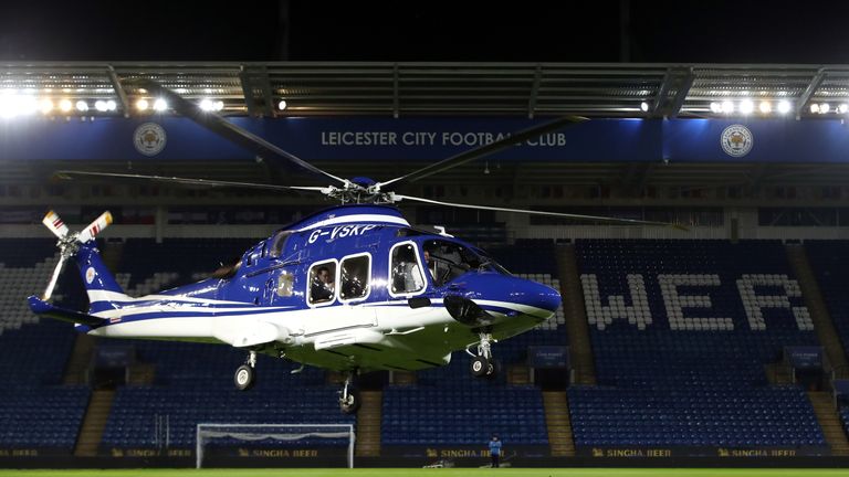 The helicopter of Leicester City chairman Vichai Srivaddhanaprabha. File pic