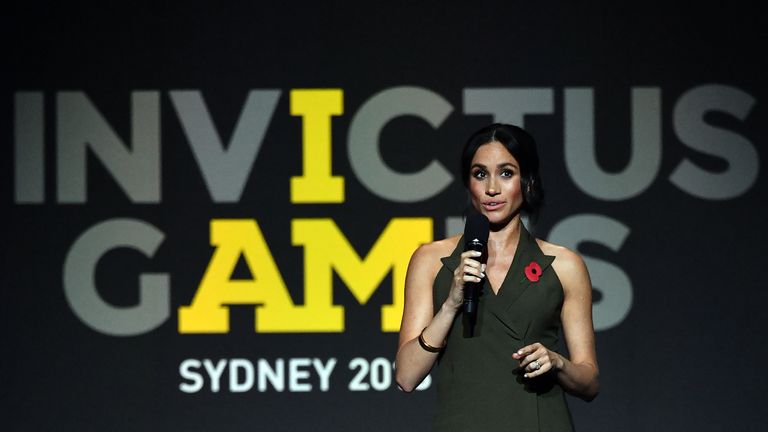 The Duchess of Sussex at the closing ceremony of the Invictus Games