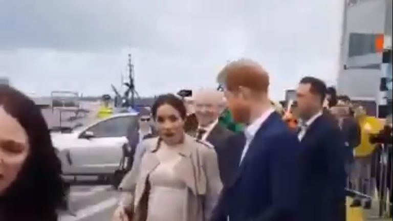 The moment Meghan spotted the fan she used to message on social media