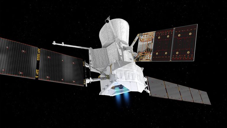 Artist's impression of the BepiColombo in 'cruise mode' on its way to Mercury