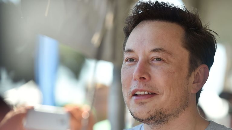 SpaceX, Tesla and The Boring Company founder Elon Musk attends the 2018 SpaceX Hyperloop Pod Competition, in Hawthorne, California on July 22, 2018. - Students from colleges and universities from the US and around the world are taking part in testing their pods on a 1.25 kilometer-long (0.75-mile) tubular test track at the SpaceX headquarters