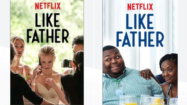 Two different versions of the poster for Like Father. Pics: @codetrill/slb79