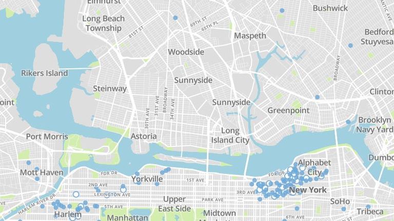 Complaints about water odour have rocketed, with many coming from around Kips Bay. Pic: NYC OpenData
