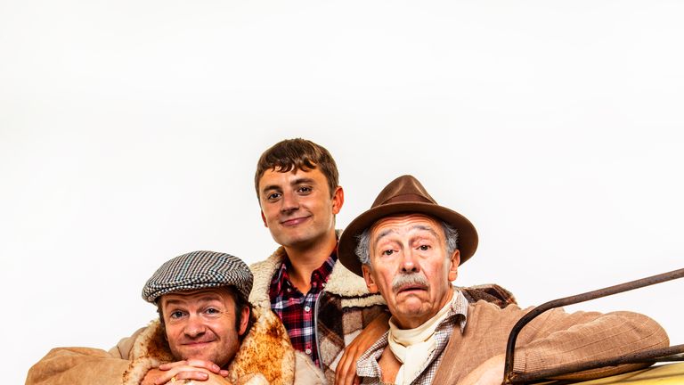 Tom Bennett, Ryan Hutton and Paul Whitehouse as Del Boy, Rodney and Grandad in the new Only Fools and Horses musical
