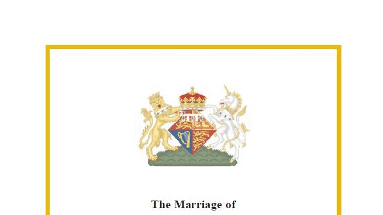 The order of service for Eugenie and Jack Brooksbank&#39;s wedding. Pic: Buckingham Palace