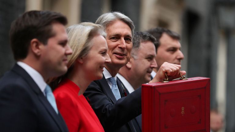 Philip Hammond with his Treasury Team 
