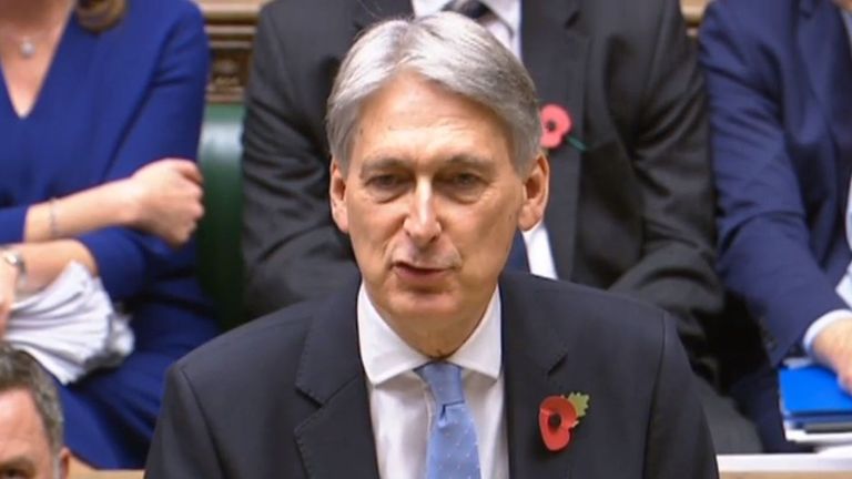 Chancellor of the Exchequer Philip Hammond making his Budget statement to MPs 