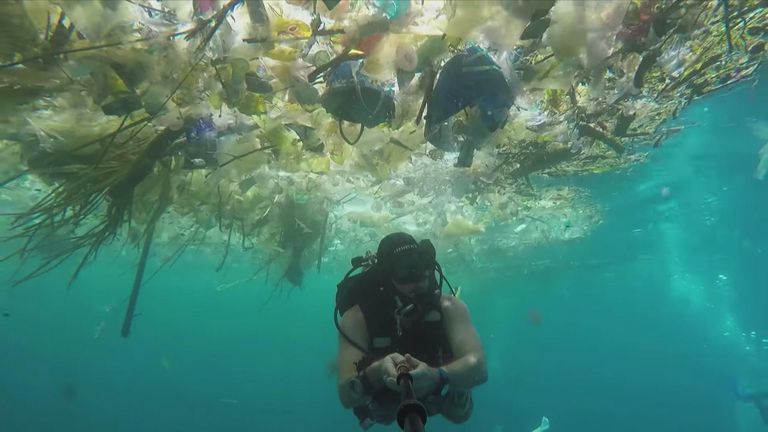 The video showed the shocking extent of the plastic pollution