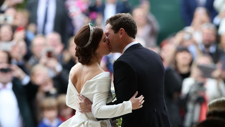 Princess Eugenie and Jack Brooksbank kiss